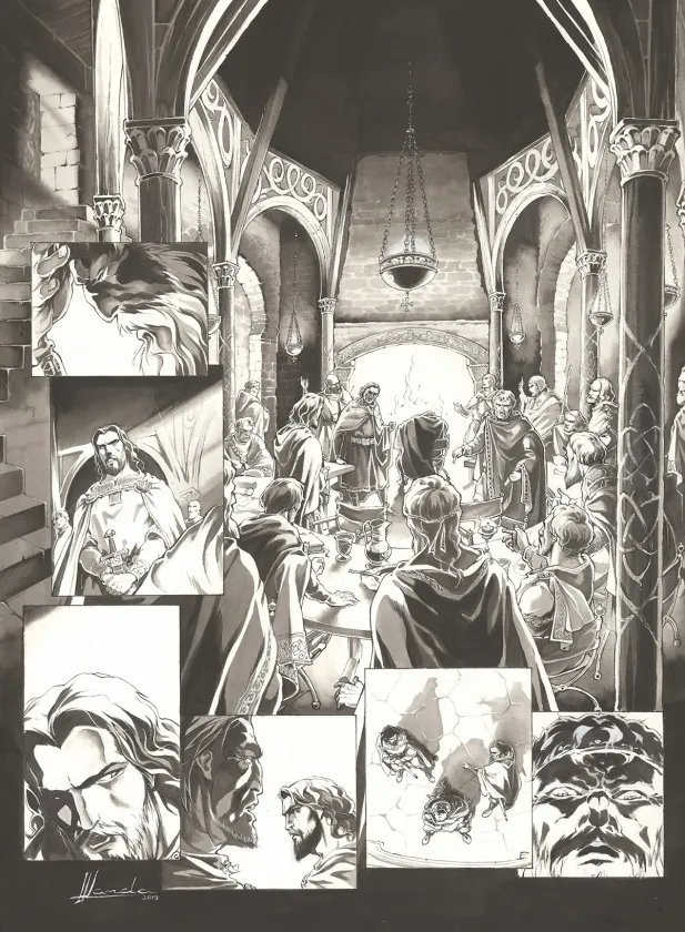Planche noir et blanc, Chroniques de Roncevaux, La Légende de Roland (T.1), Juan Luis Landa