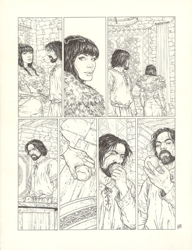 Planche noir et blanc, Complainte des Landes Perdues, Sill Valt (T.8), Philippe Delaby