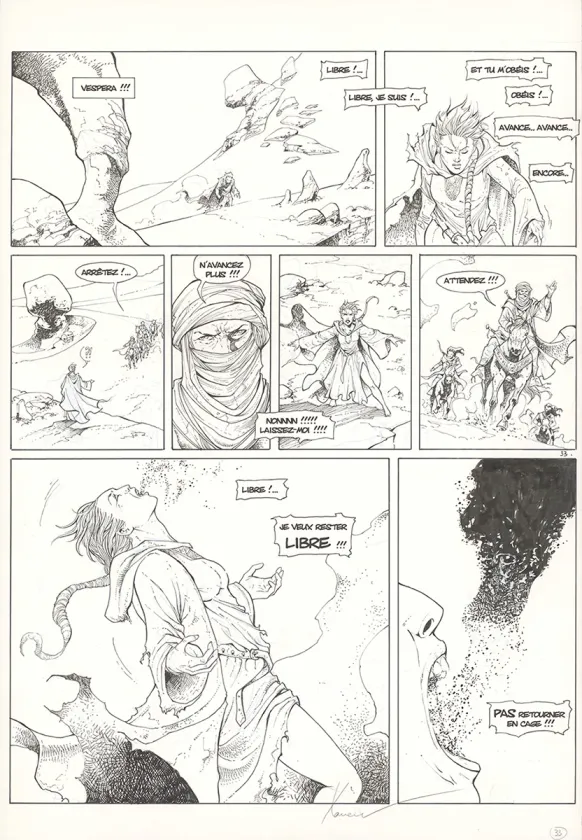Planche noir et blanc, Croisade, Les becs de feu (T.4), Philippe Xavier