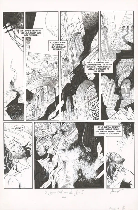 Black and white original page, Croisade, Le maître des machines (T.3), Philippe Xavier