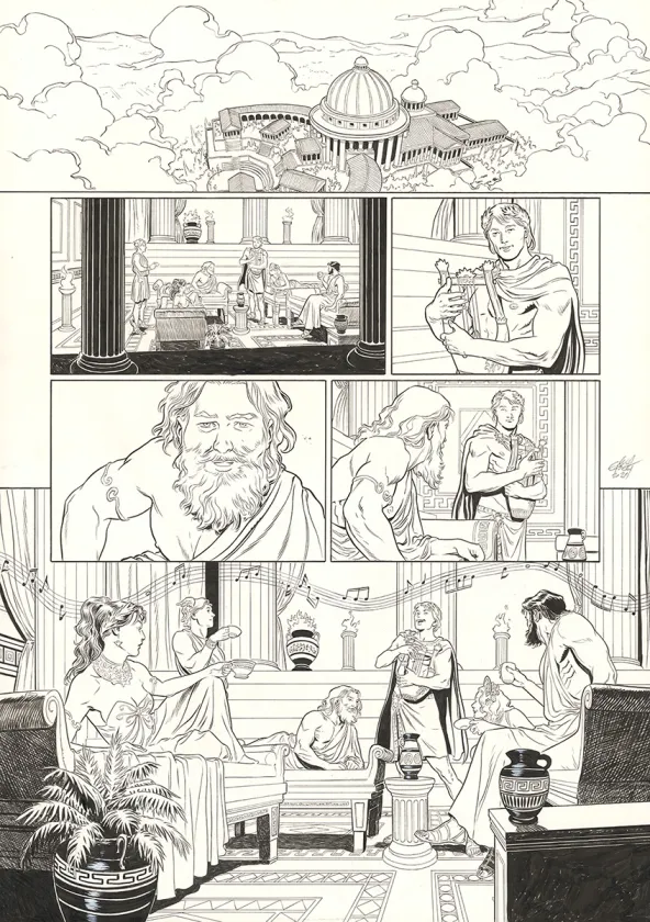 Planche noir et blanc, Apollon, Luca Erbetta