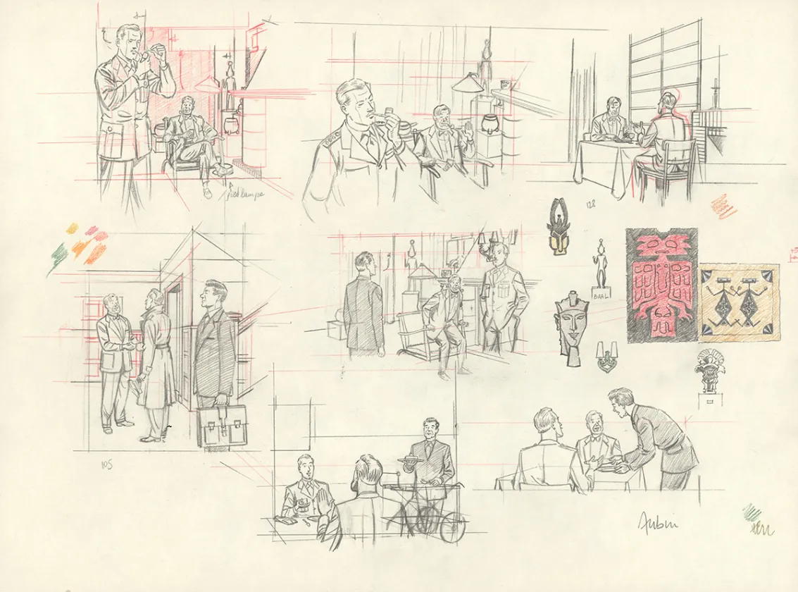 Sketch, Blake et Mortimer, Huit heures à Berlin (T.29), Antoine Aubin
