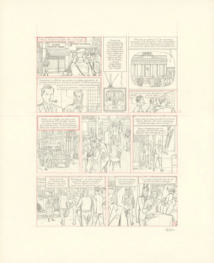 Sketch, Blake et Mortimer, Huit heures à Berlin (T.29), Antoine Aubin