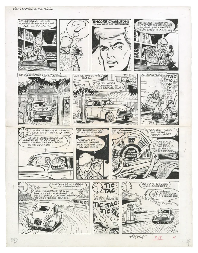 Planche noir et blanc, Ric Hochet, Traquenard au Havre (T.1),  Tibet