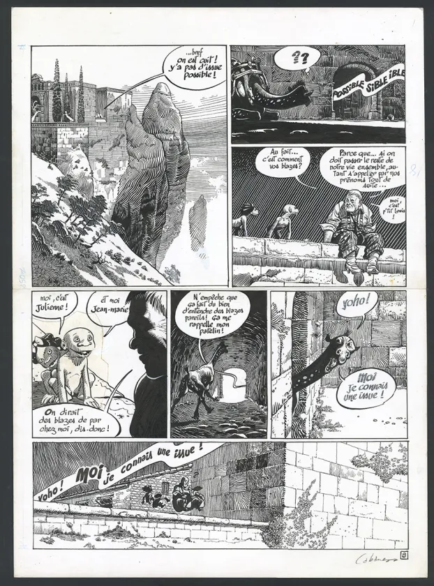Black and white original page, Dans les villages, L'anti-jôle (T.2), Max Cabanes