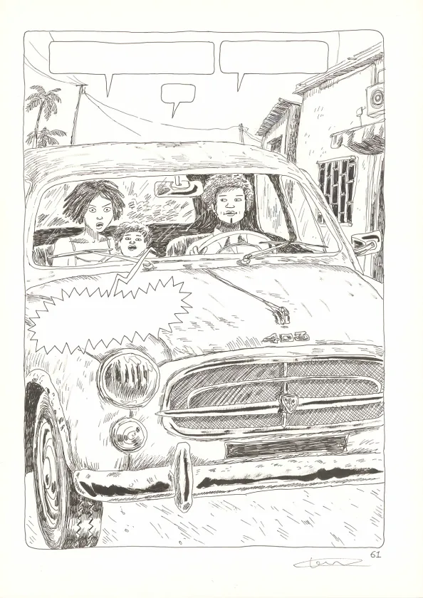 Black and white original page, Aya de Yopougon, Volume 4 (T.4), Clément Oubrerie