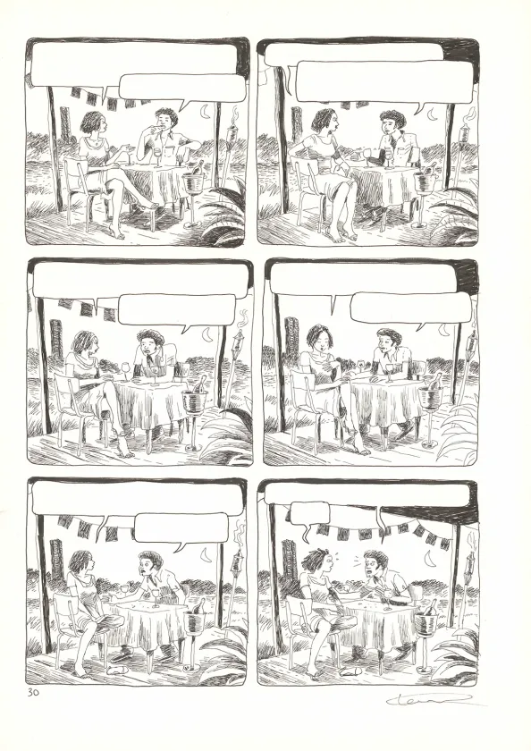 Illustration noir et blanc, Aya de Yopougon, Volume 5 (T.5), Clément Oubrerie