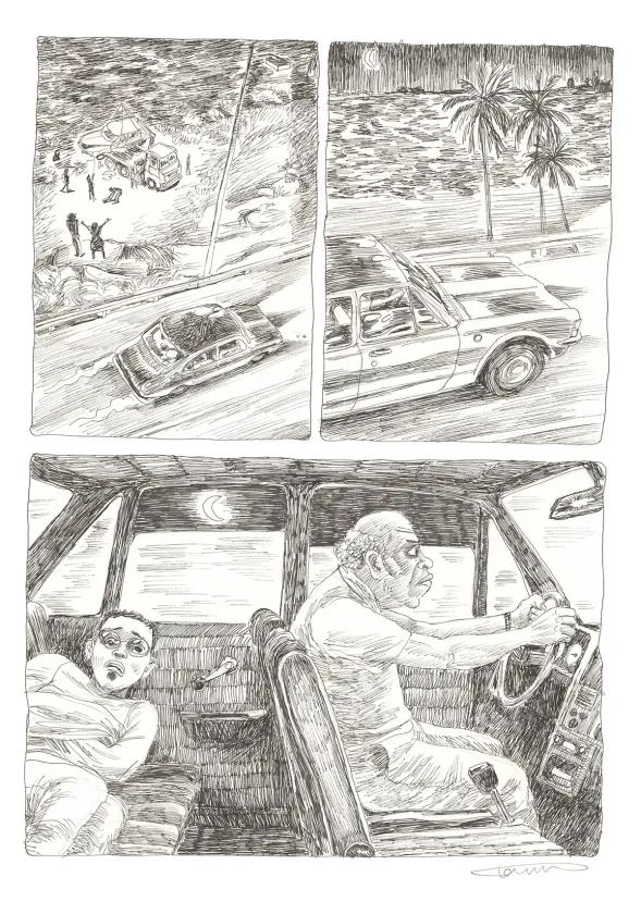 Planche noir et blanc, Aya de Yopougon, Volume 7 (T.7), Clément Oubrerie