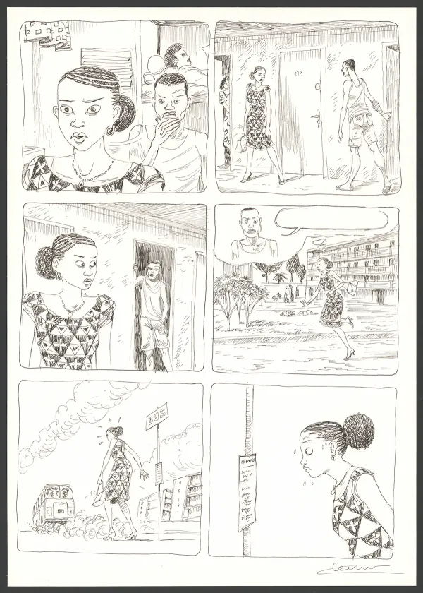 Planche noir et blanc, Aya de Yopougon, Volume 7 (T.7), Clément Oubrerie