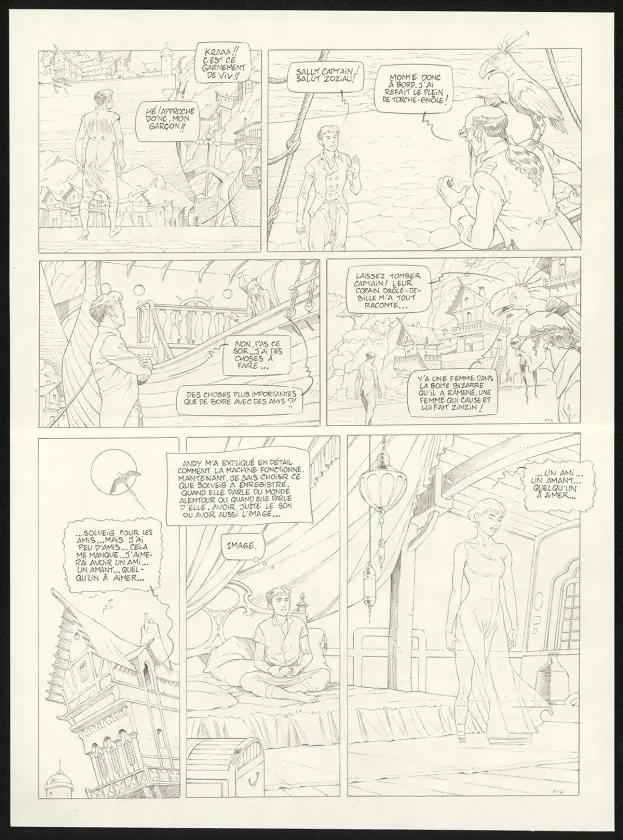 Black and white original page, Sprague (T.1), Olivier Roman