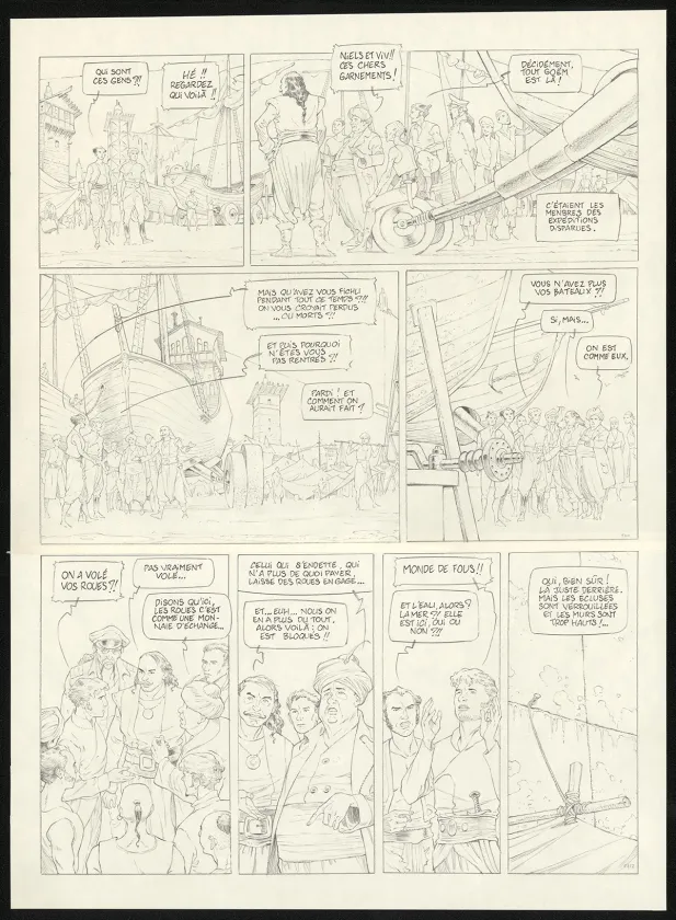 Black and white original page, Sprague (T.1), Olivier Roman