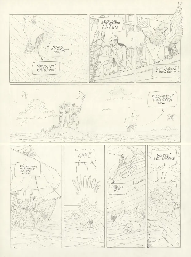 Black and white original page, Sprague (T.1), Olivier Roman