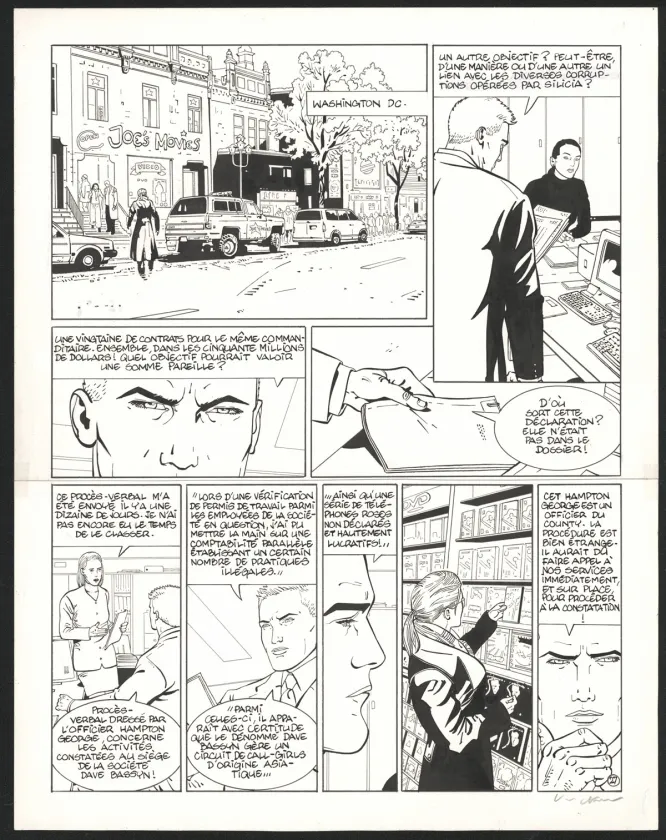Planche noir et blanc, I.R.$., Le Corrupteur (T.6), Bernard Vrancken