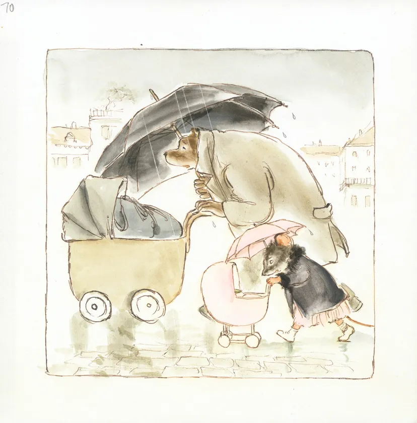 Illustration couleur, Ernest et Célestine, Au jour le jour, Gabrielle Vincent