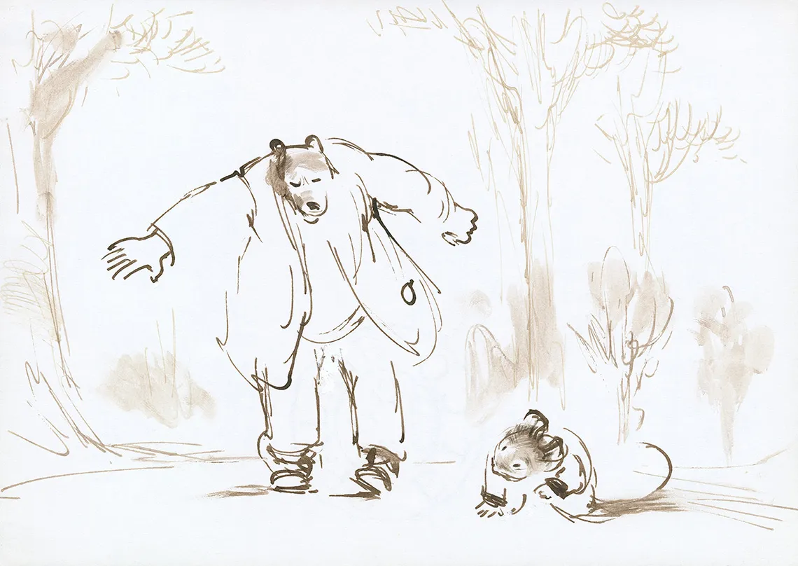 Illustration couleur, Ernest et Célestine, Cet été-là, Gabrielle Vincent