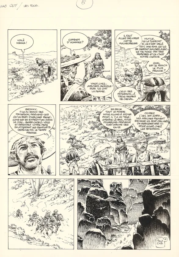 Black and white original page, Mac Coy, Le Désert des fous (T.14), Antonio Hernandez Palacios