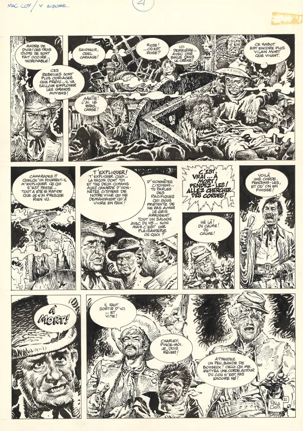 Black and white original page, Mac Coy, Wanted Mac Coy (T.5), Antonio Hernandez Palacios