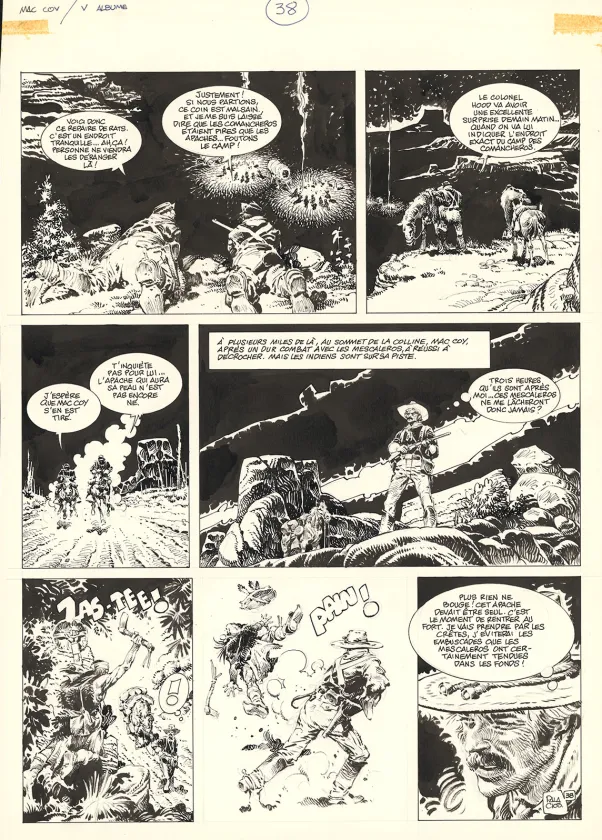 Planche noir et blanc, Mac Coy, Wanted Mac Coy (T.5), Antonio Hernandez Palacios