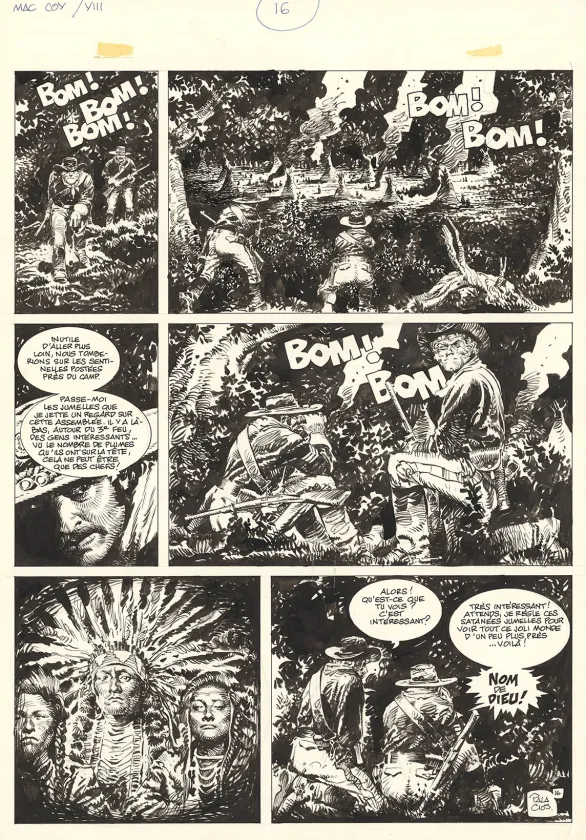 Planche noir et blanc, Mac Coy, Little Big Horn (T.8), Antonio Hernandez Palacios