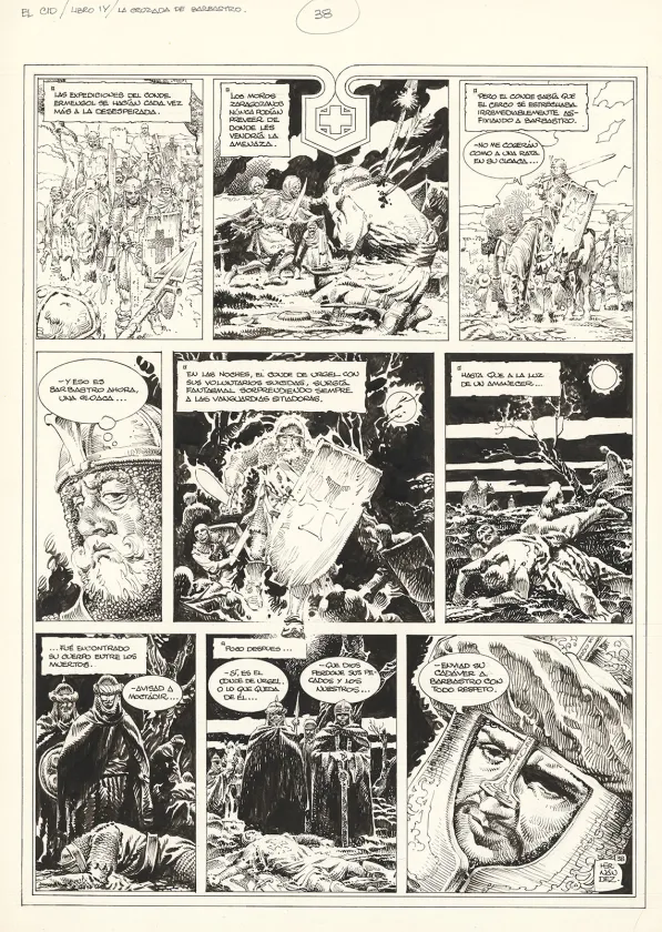 Planche noir et blanc, El Cid, La Cruzada de Barbastro (T.4), Antonio Hernandez Palacios