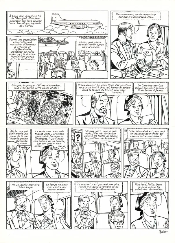 Planche noir et blanc, Blake et Mortimer, Huit heures à Berlin (T.29), Antoine Aubin