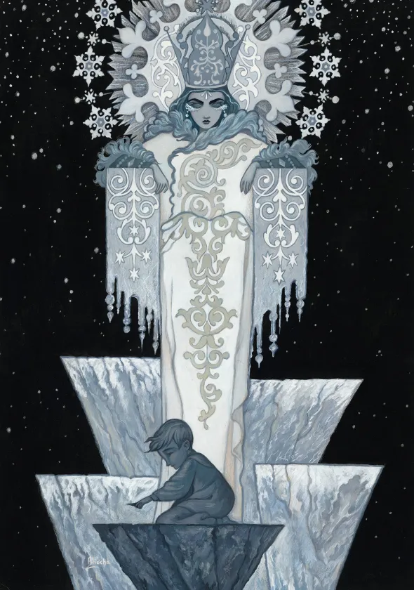 Illustration couleur, La Reine des neiges, Aliocha Gouverneur