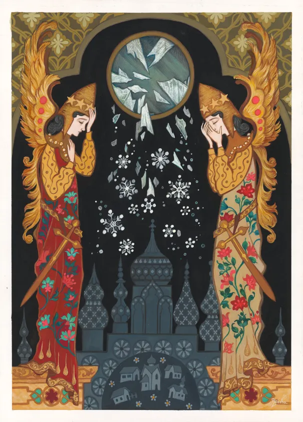 Illustration couleur, La Reine des neiges, Aliocha Gouverneur