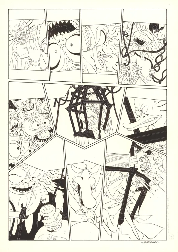 Planche noir et blanc, Donjon Monsters, Un héritage trompeur (T.17), Bertrand Gatignol