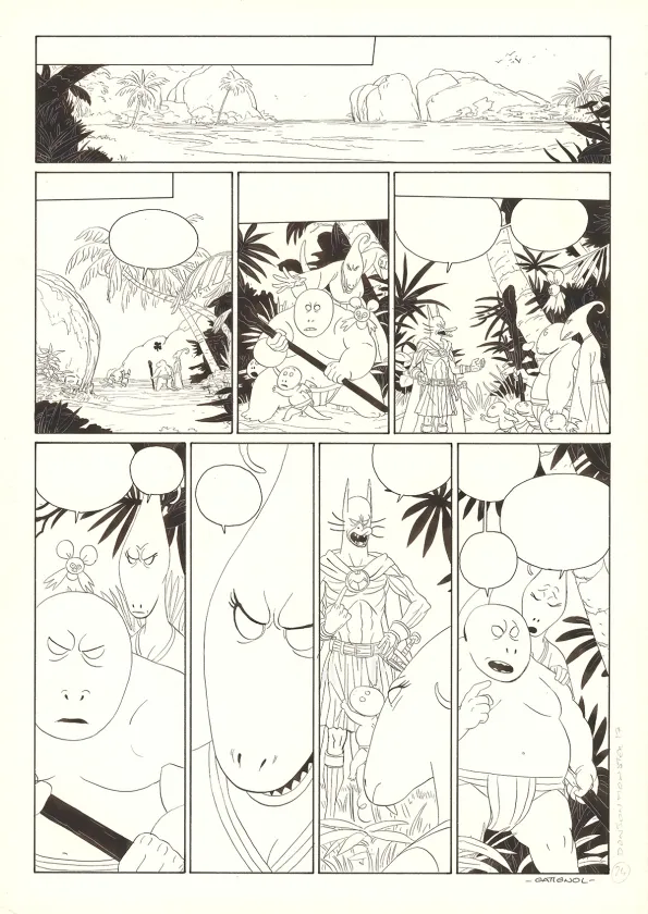Black and white original page, Donjon Monsters, Un héritage trompeur (T.17), Bertrand Gatignol