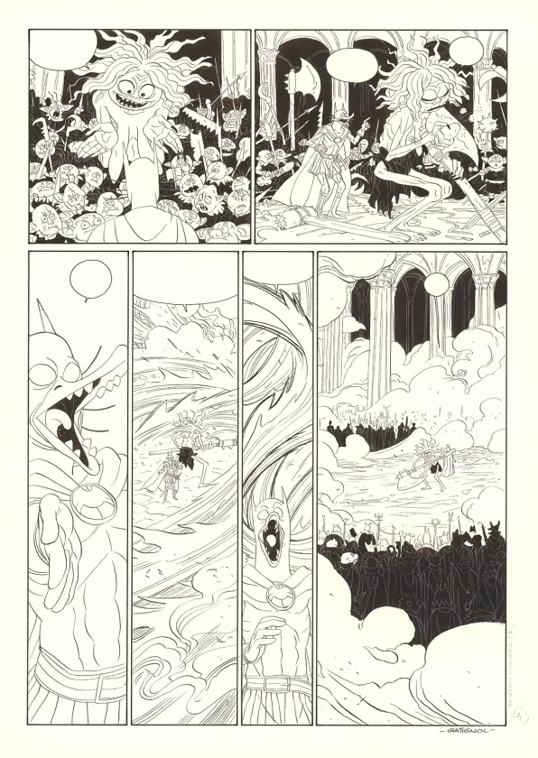 Black and white original page, Donjon Monsters, Un héritage trompeur (T.17), Bertrand Gatignol
