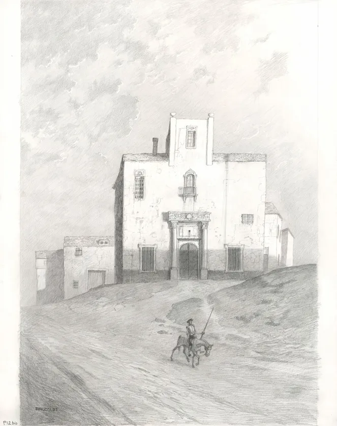 Planche noir et blanc, Don Quichotte de la Manche, Paul & Gaëtan Brizzi