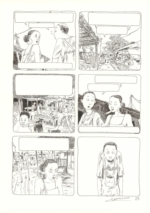 Planche noir et blanc, Aya de Yopougon, Volume 4 (T.4), Clément Oubrerie