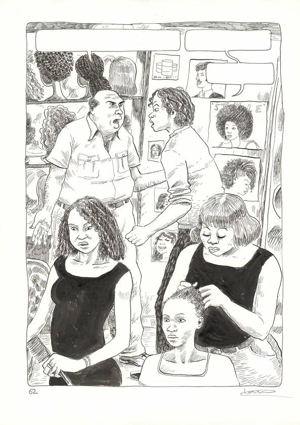 Planche noir et blanc, Aya de Yopougon, Volume 5 (T.5), Clément Oubrerie