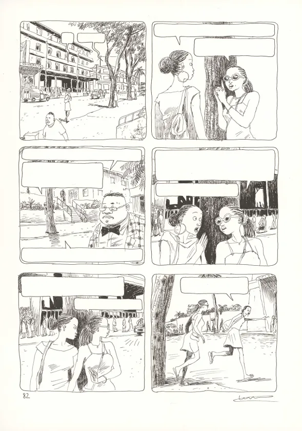 Planche noir et blanc, Aya de Yopougon, Volume 4 (T.4), Clément Oubrerie