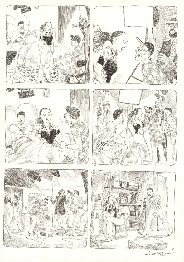 Planche noir et blanc, Aya de Yopougon, Volume 7 (T.7), Clément Oubrerie