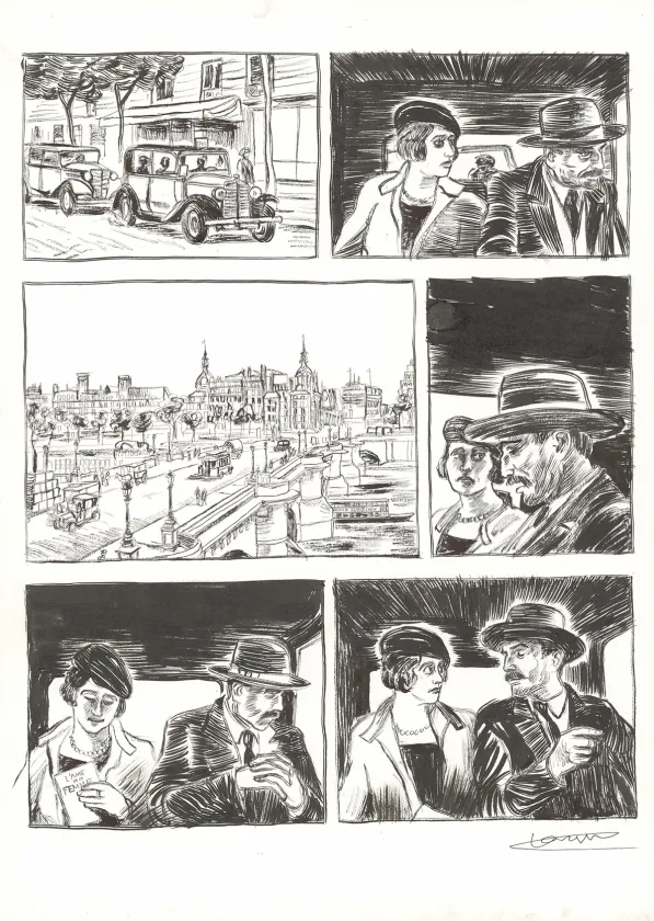 Black and white original page, À mains nues, Tome 2 (T.2), Clément Oubrerie