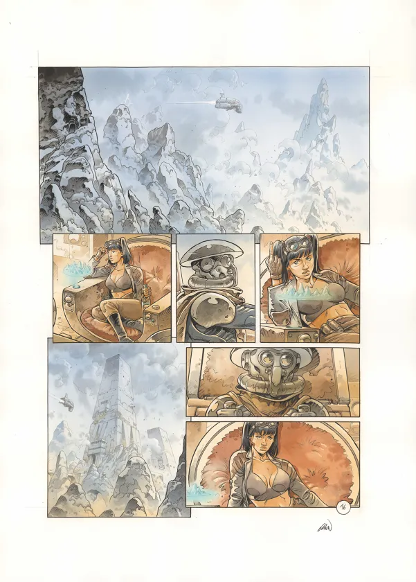 Colored original page, Space Relic Hunters,  Grun