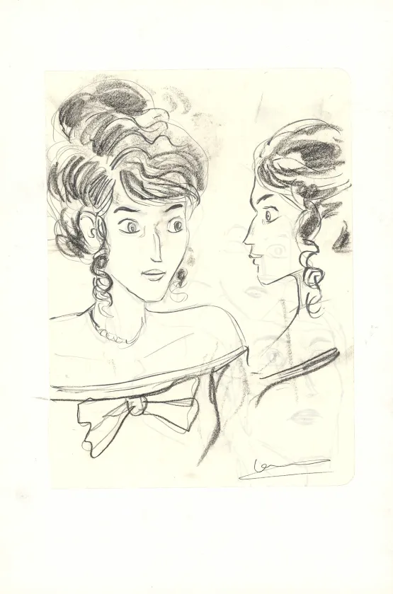 Black and white illustration, Voltaire amoureux, Clément Oubrerie