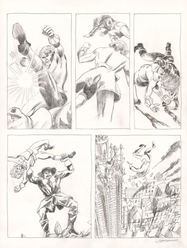 Black and white original page, Voltaire amoureux, Voltaire très amoureux (T.2), Clément Oubrerie