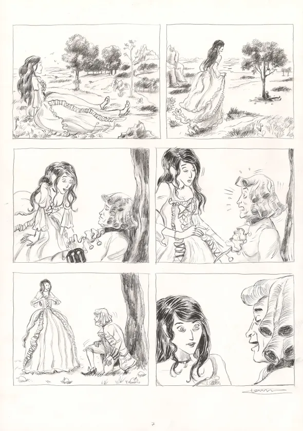 Planche noir et blanc, Voltaire amoureux, Voltaire très amoureux (T.2), Clément Oubrerie