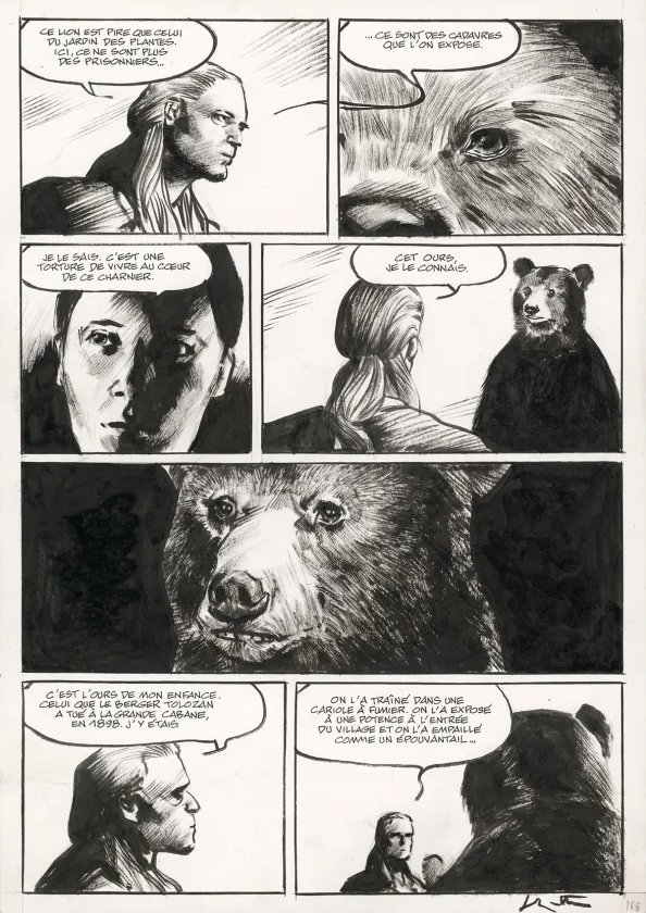 Planche noir et blanc, La Dernière Reine, Jean-Marc Rochette