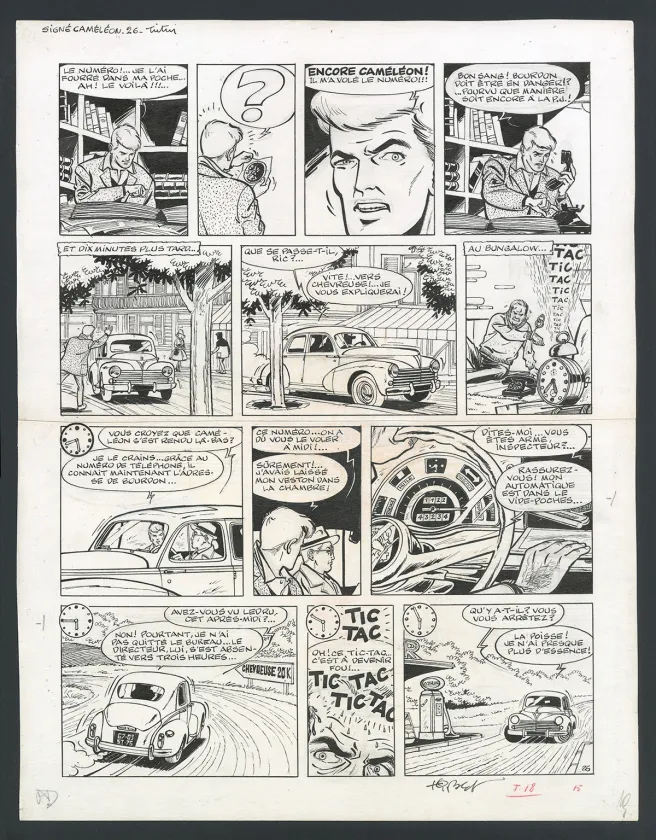Planche noir et blanc, Ric Hochet, Traquenard au Havre (T.1),  Tibet