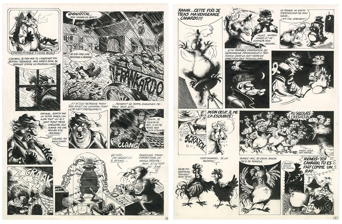 Planche noir et blanc, Une enquête de l'Inspecteur Canardo, Premières enquêtes (T.1), Benoît Sokal