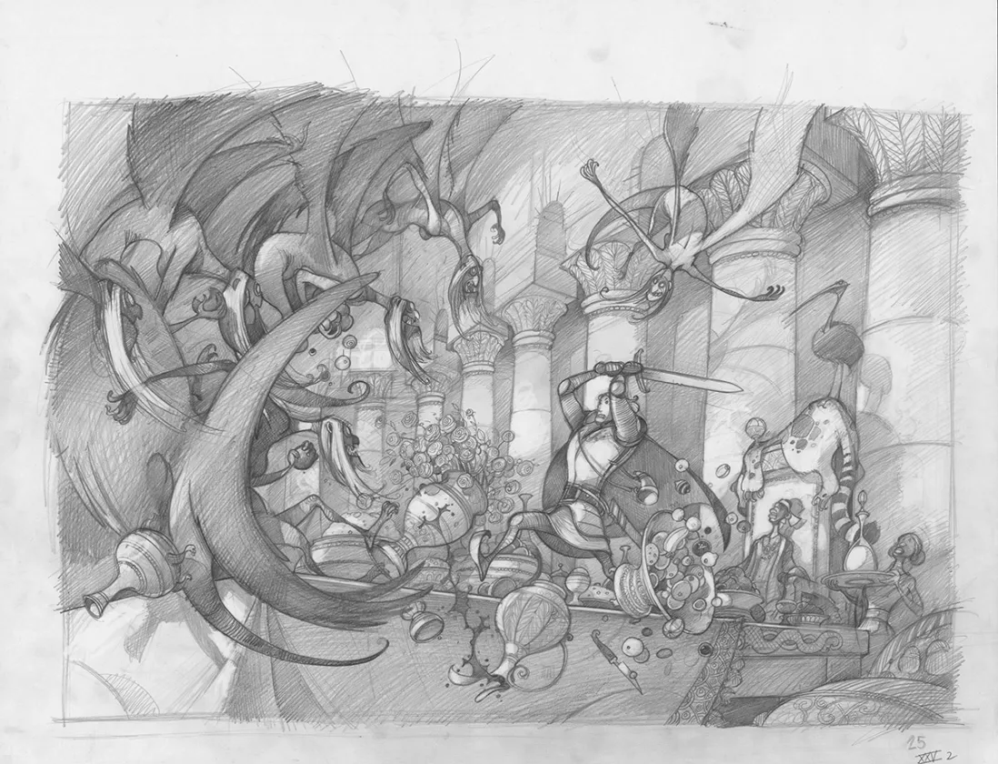 Sketch, Orlando Furioso, Frédéric Pillot