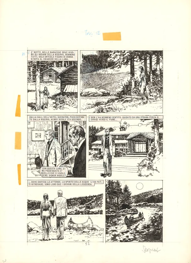 Black and white original page, Paolo Serpieri