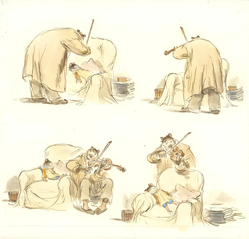 Illustration couleur, Ernest et Célestine, Une chanson, Gabrielle Vincent