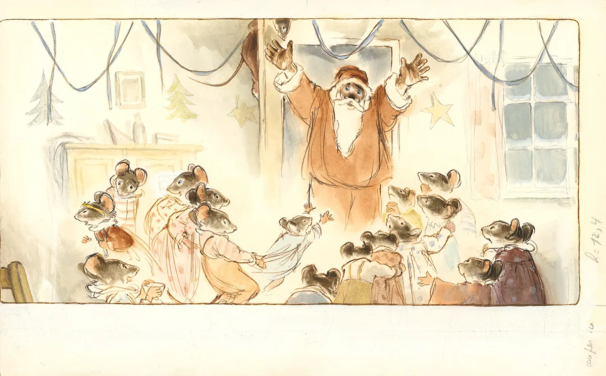 Illustration couleur, Ernest et Célestine, Noël chez Ernest et Célestine, Gabrielle Vincent