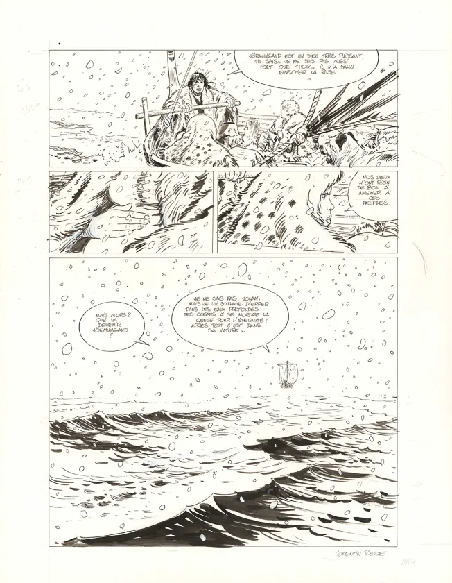 Planche noir et blanc, Thorgal Saga, Wendigo (T.2), Corentin Rouge