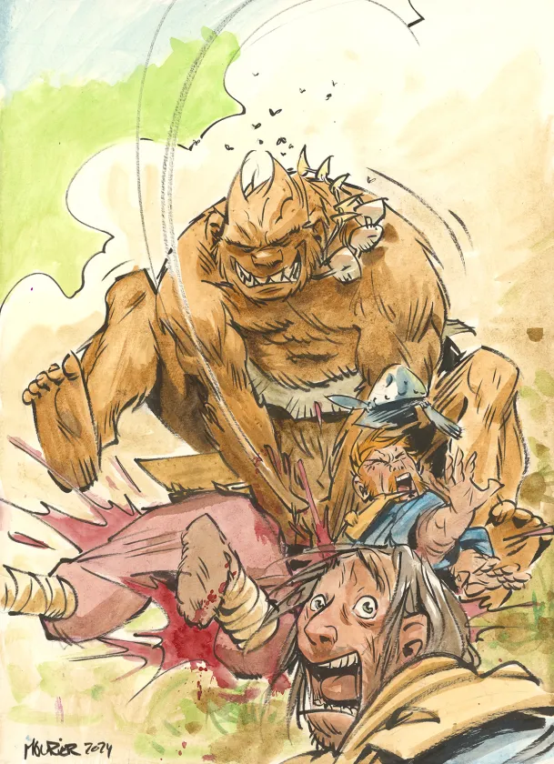 Illustration couleur, Trolls de Troy, Jean-Louis Mourier