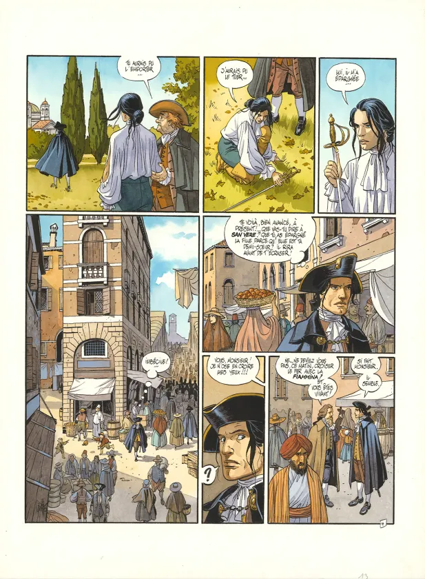 Colored original page, Giacomo C., La Fuite (T.13),  Griffo